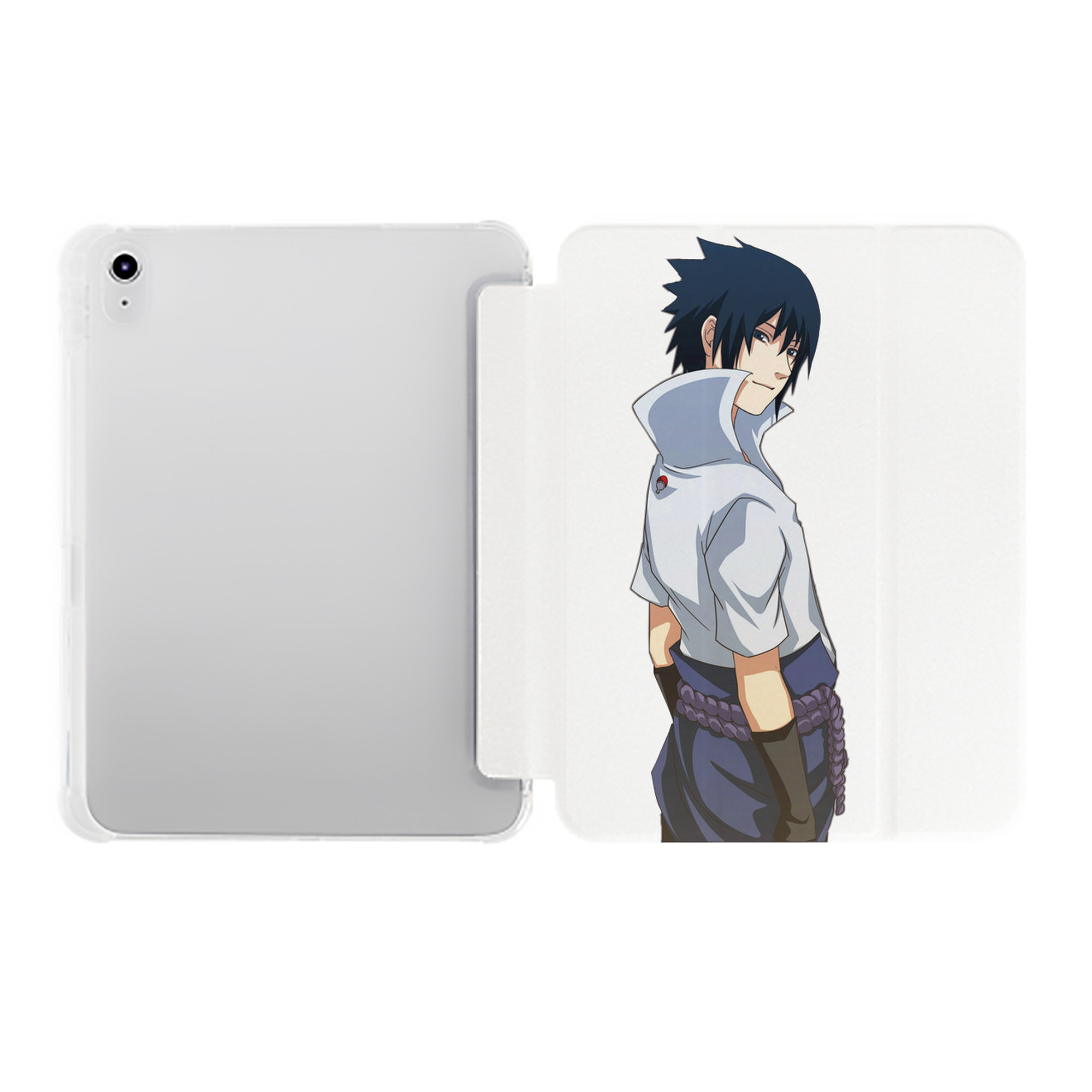 （画像用） NARUTO -ナルト- うちは サスケ Uchiha Sasuke IPad ケース ペン収納付き 三つ折りスタンド PUレザー×シリコン 対応機種9.5/10.5/10.9インチ